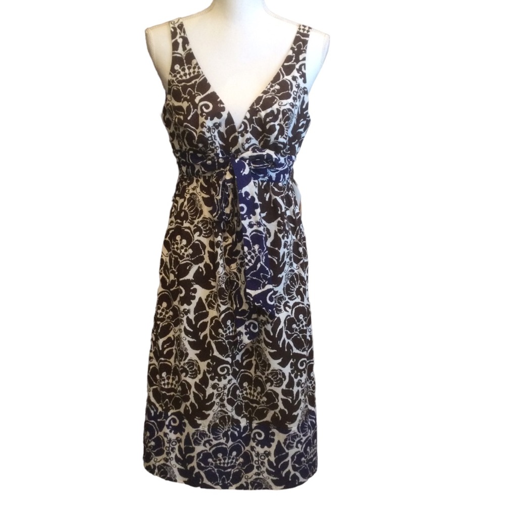 Trina Turk Floral Cotton Deep V-Neck Sundress Size 8